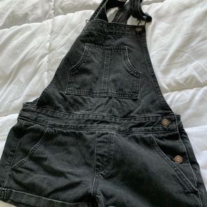 Hollister black denim overalls